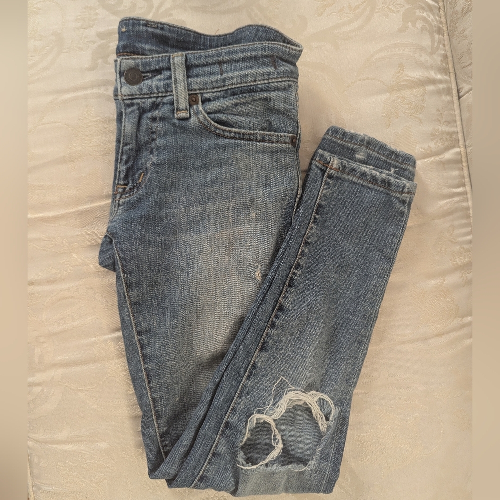 Ralph Lauren Denim & Supply Distressed Blue Jeans, Size 24